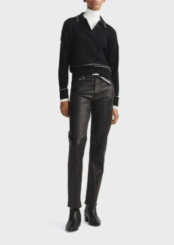 Rag & Bone Harlow Mid-Rise Leather Pants