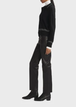Rag & Bone Harlow Mid-Rise Leather Pants -Style Haven Shop WAW23F7011ST11 001 D