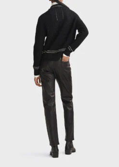 Rag & Bone Harlow Mid-Rise Leather Pants -Style Haven Shop WAW23F7011ST11 001 E