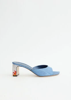 Ade Grosgrain Moire Denim Mules