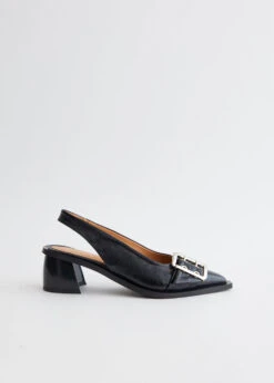 Ganni Feminine Buckle Slingback Pumps
