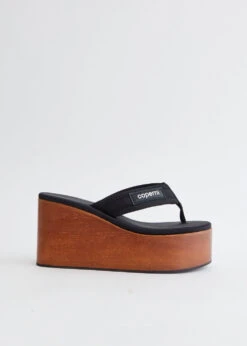 Coperni Wooden Branded Wedge Sandals