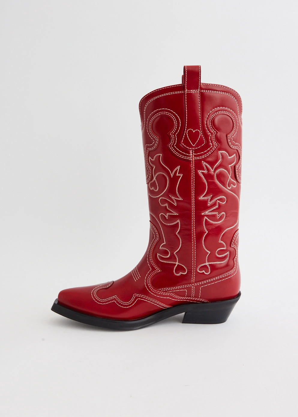 Ganni Mid Shaft Embroidered Western Boots 5 Ganni Mid Shaft Embroidered Western Boots - Image 5