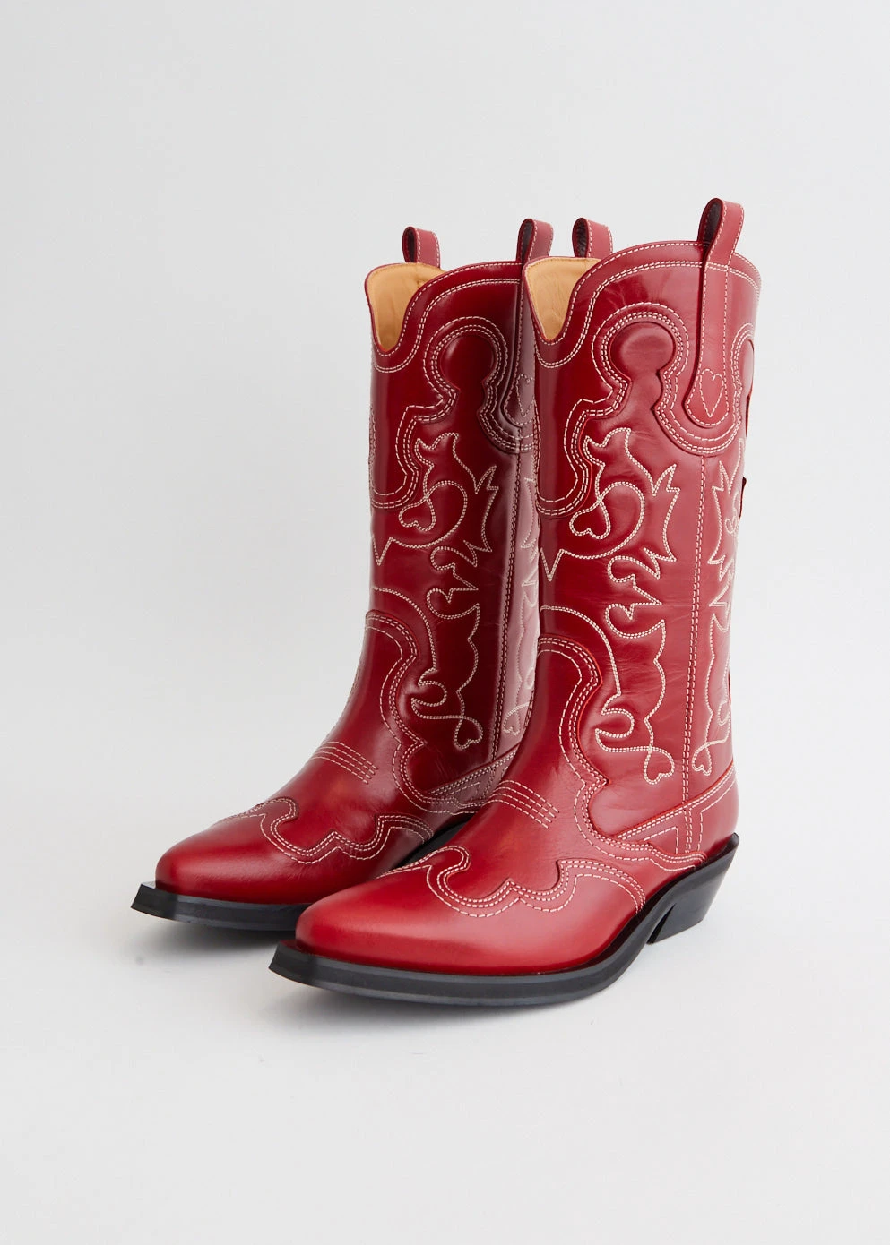 Ganni Mid Shaft Embroidered Western Boots 2 Ganni Mid Shaft Embroidered Western Boots - Image 2