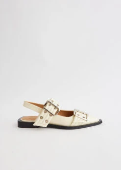 Ganni Chunky Buckle Ballerinas