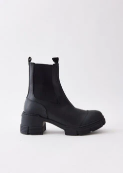 Ganni Recycled Rubber Heeled City Boots