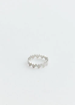 Silver Crystal Zig Zag Ring