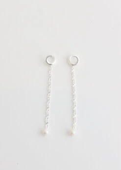 Miriam Long Pearl Shoulder Grazer Earrings