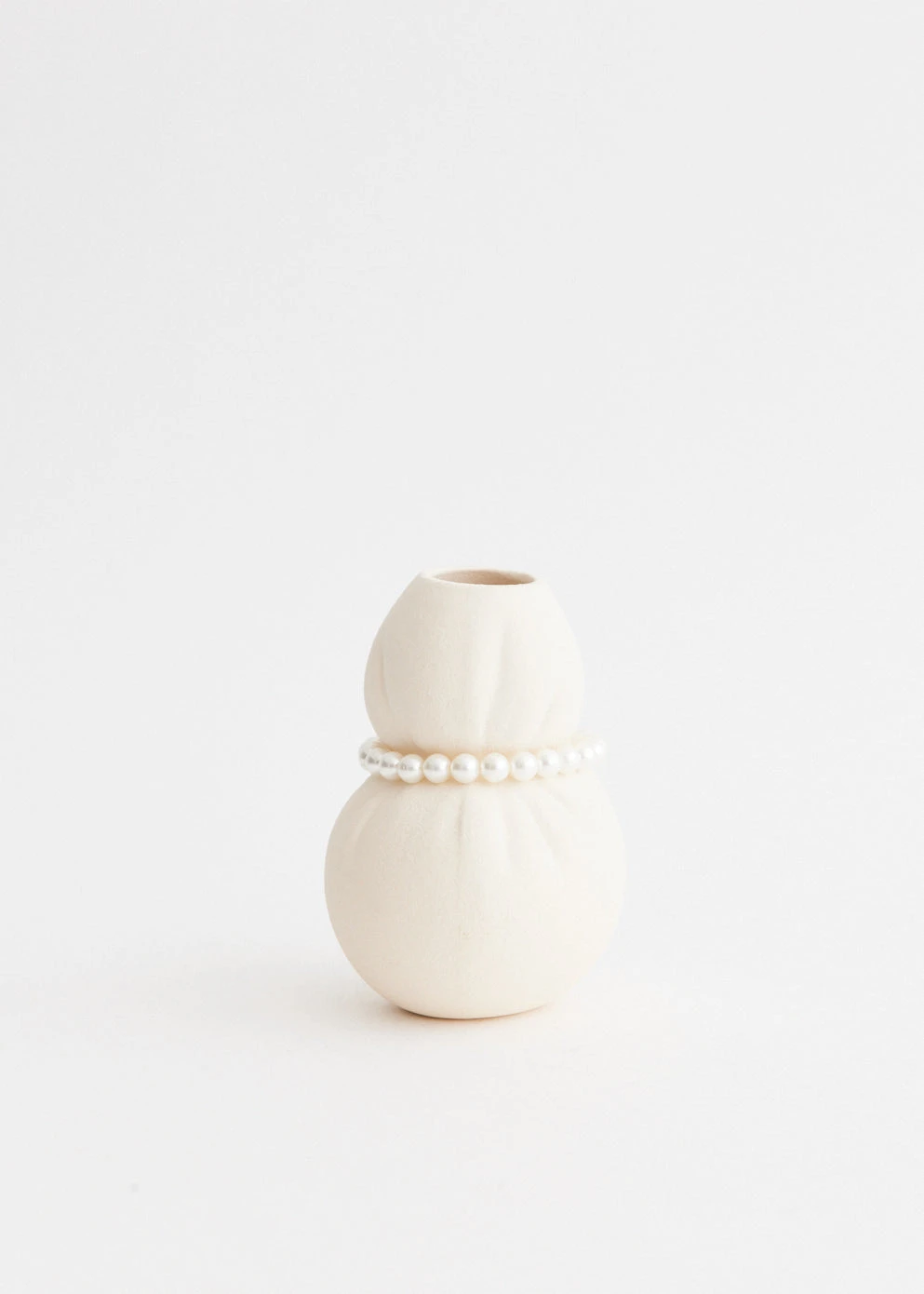 Squeezed Small Vessel With Faux Pearls 2 Squeezed Small Vessel With Faux Pearls - Image 2