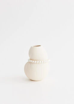 Squeezed Small Vessel With Faux Pearls