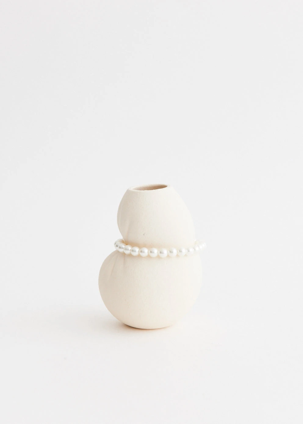 Squeezed Small Vessel With Faux Pearls 1 Squeezed Small Vessel With Faux Pearls