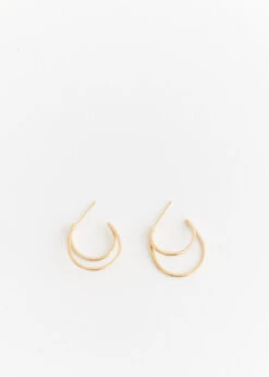 Double Slim Hoop Earrings