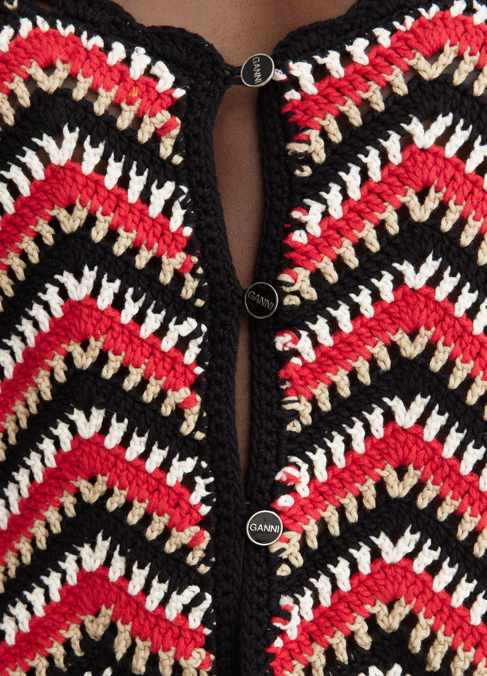 Ganni Cotton Crochet Cardigan 2 Ganni Cotton Crochet Cardigan - Image 2