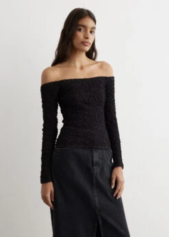 Ganni Off-Shoulder Smock Blouse -Style Haven Shop womens incu 031 4b594d72 67ef 420d bd3c 46666f710dd1