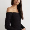 Ganni Off-Shoulder Smock Blouse