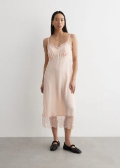 Simone Rocha Graphic Slip Dress With Lace Trim