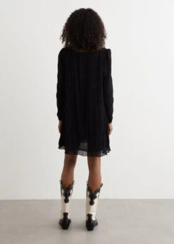 Ganni Pleated Georgette Mini Dress -Style Haven Shop womens incu 055 693a6721 bc96 4ba5 bb62 7127018aa6f4