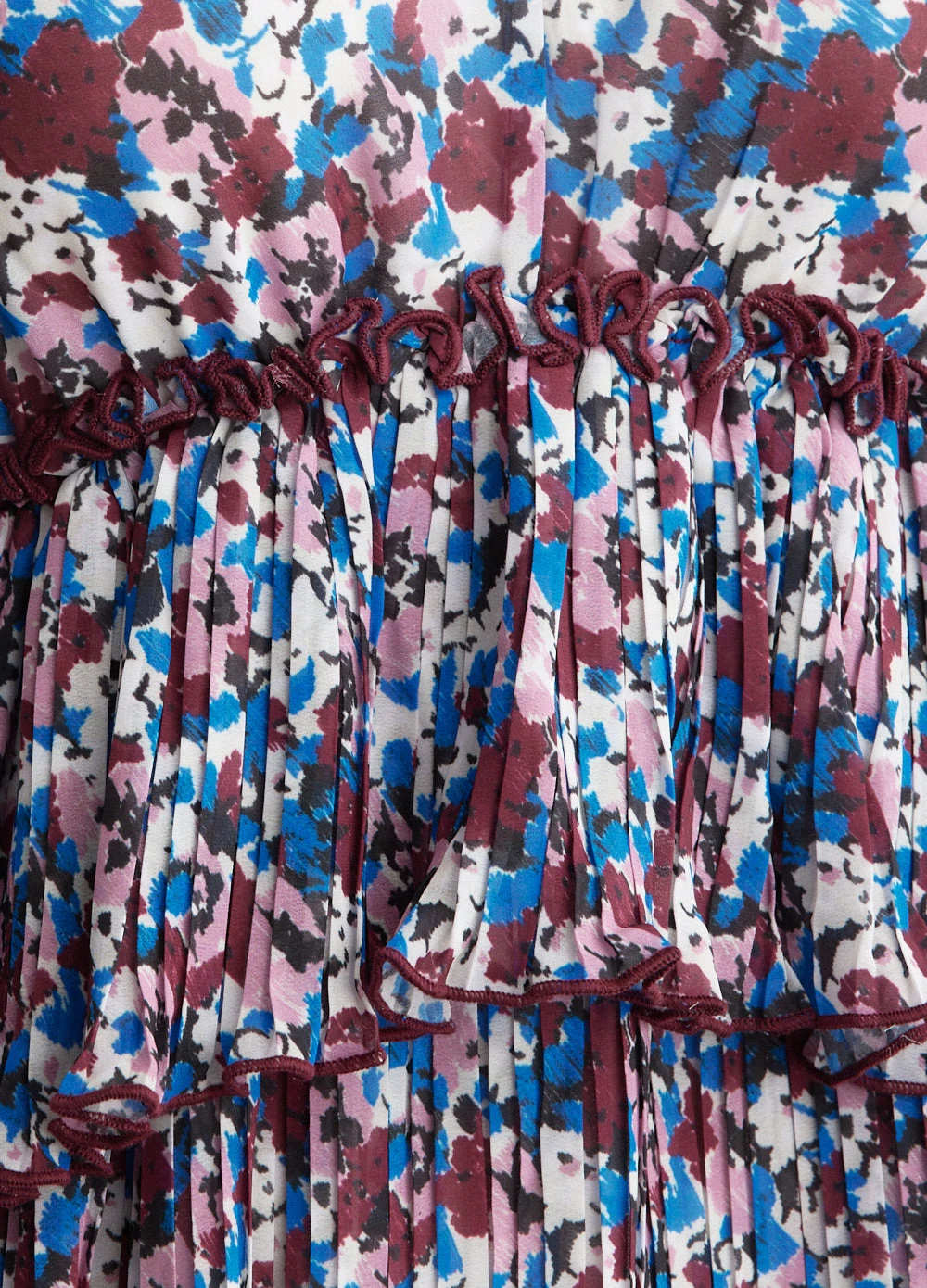 Ganni Pleated Georgette V-Neck Flounce Mini Dress 3 Ganni Pleated Georgette V-Neck Flounce Mini Dress - Image 3