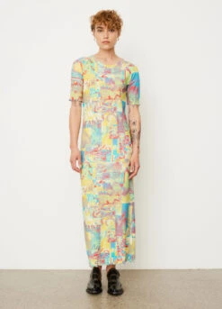 Ganni Printed Rib Jersey Maxi Dress -Style Haven Shop womens incu 096 d4ca4bfa c006 4011 aafa c4eb1e734e92