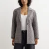 Ganni Check Mix Fitted Blazer