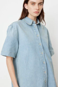Denim Short Sleeve Shirt -Style Haven Shop womens incu 1037 c0972718 1409 4129 94a2 b55e14165e50