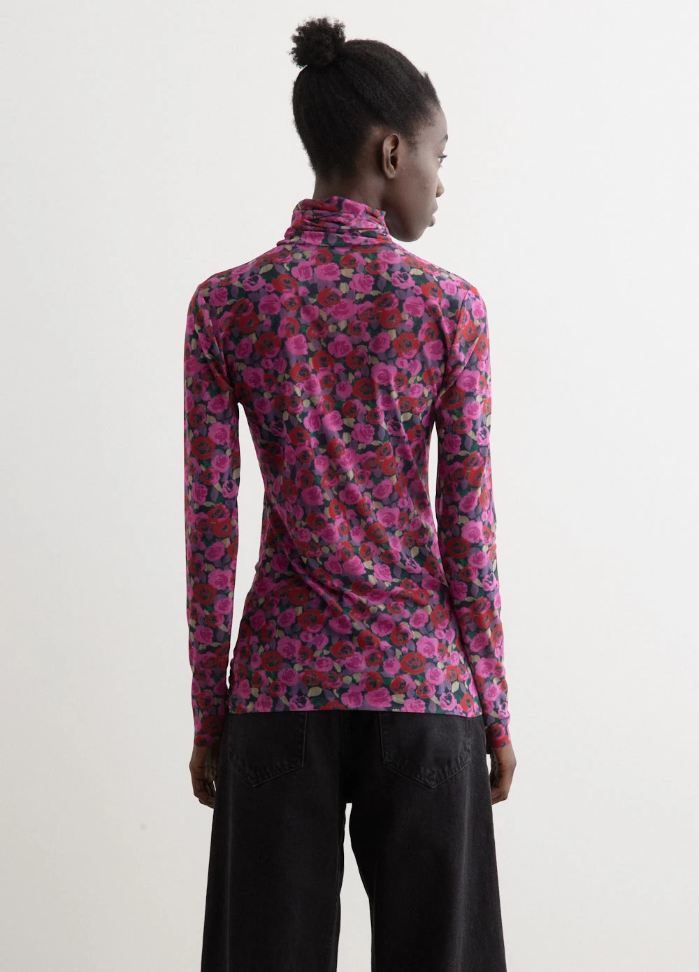 Ganni Printed Mesh Long Sleeve Rollneck 4 Ganni Printed Mesh Long Sleeve Rollneck - Image 4