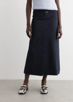 Ganni Stretch Stripe Slit Maxi Skirt -Style Haven Shop womens incu 1041 3f46d4db c823 4cfd 95ab 1cb2cec14ef6