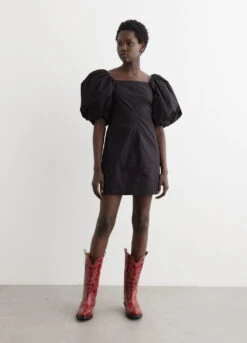 Ganni Twisted Sleeve Mini Dress