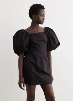 Ganni Twisted Sleeve Mini Dress -Style Haven Shop womens incu 1132 210aa242 f6dd 4fda be83 1d7208757631