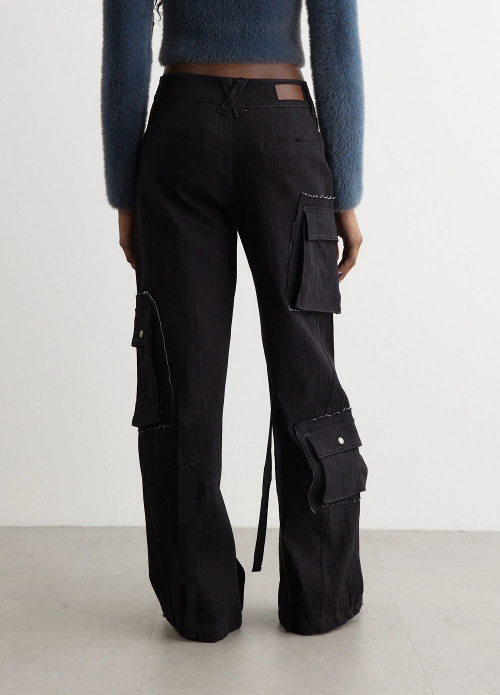 Mulina Crinkle Denim Cargo Pants 4 Mulina Crinkle Denim Cargo Pants - Image 4