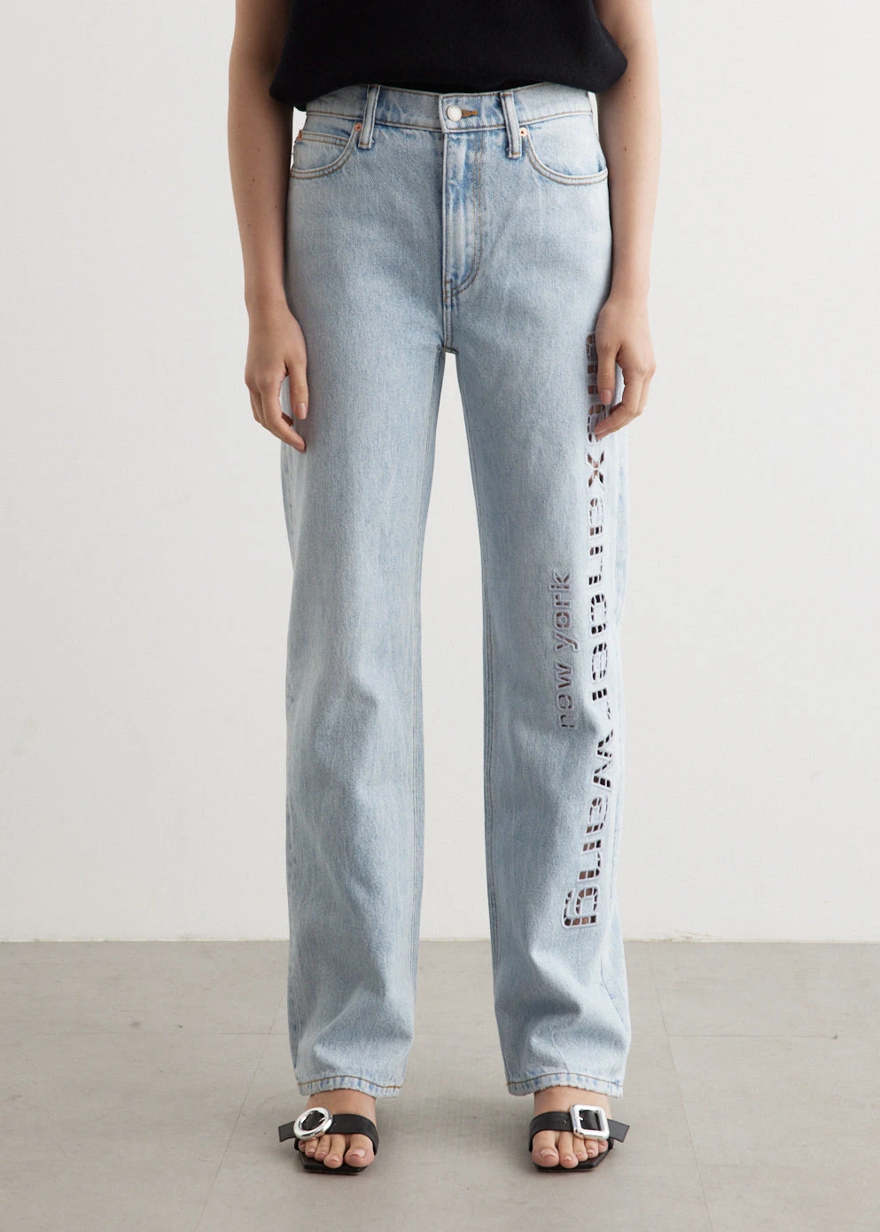 ALEXANDER WANG Ez Slouch Logo Cut Out Jeans 3 ALEXANDER WANG Ez Slouch Logo Cut Out Jeans - Image 3