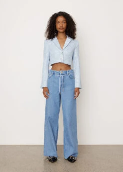 Ganni Stretch Jacquard Cropped Blazer -Style Haven Shop womens incu 114 e632948a 63d0 4cad a8a5 c56b3e445b9f