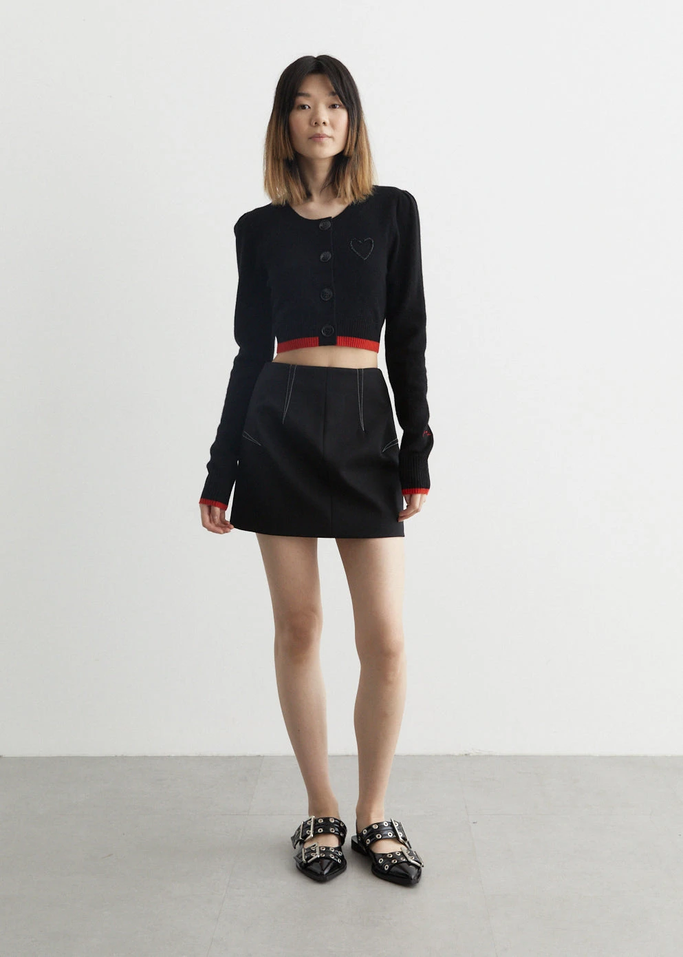 Ganni Cropped O-Neck Cardigan 3 Ganni Cropped O-Neck Cardigan - Image 3