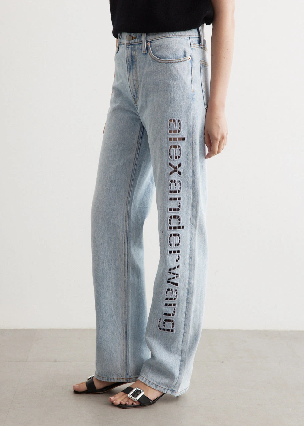 ALEXANDER WANG Ez Slouch Logo Cut Out Jeans 1 ALEXANDER WANG Ez Slouch Logo Cut Out Jeans