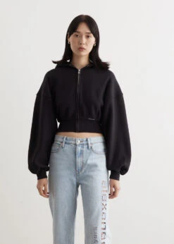 ALEXANDER WANG Cropped Zip Up Hoodie -Style Haven Shop womens incu 1156 8e314dc4 8a7f 4709 b41a e1d88f9da703