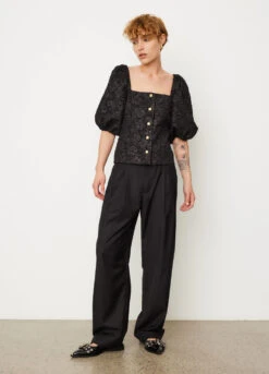 Ganni Stretch Jacquard Fitted Blouse 9 Ganni Stretch Jacquard Fitted Blouse -Style Haven Shop womens incu 1162 6cddaad3 7f3f 42d2 be6a d84ebf8ed319