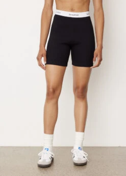 Serif Logo Ribbed Biker Shorts