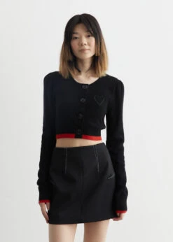 Ganni Cropped O-Neck Cardigan