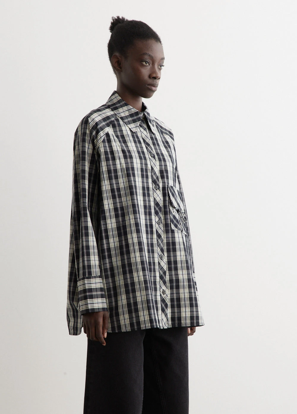Ganni Check Oversized Raglan Shirt 4 Ganni Check Oversized Raglan Shirt - Image 4