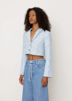 Ganni Stretch Jacquard Cropped Blazer -Style Haven Shop womens incu 119 da8c1c6c b2e2 4b47 99df b4c9df0daac8