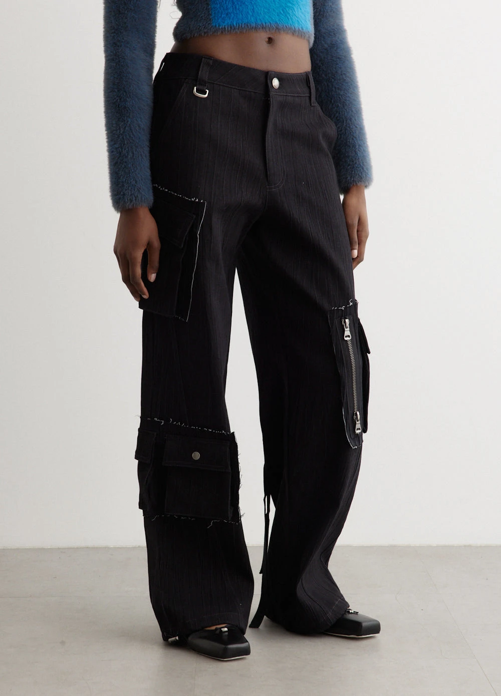 Mulina Crinkle Denim Cargo Pants 3 Mulina Crinkle Denim Cargo Pants - Image 3