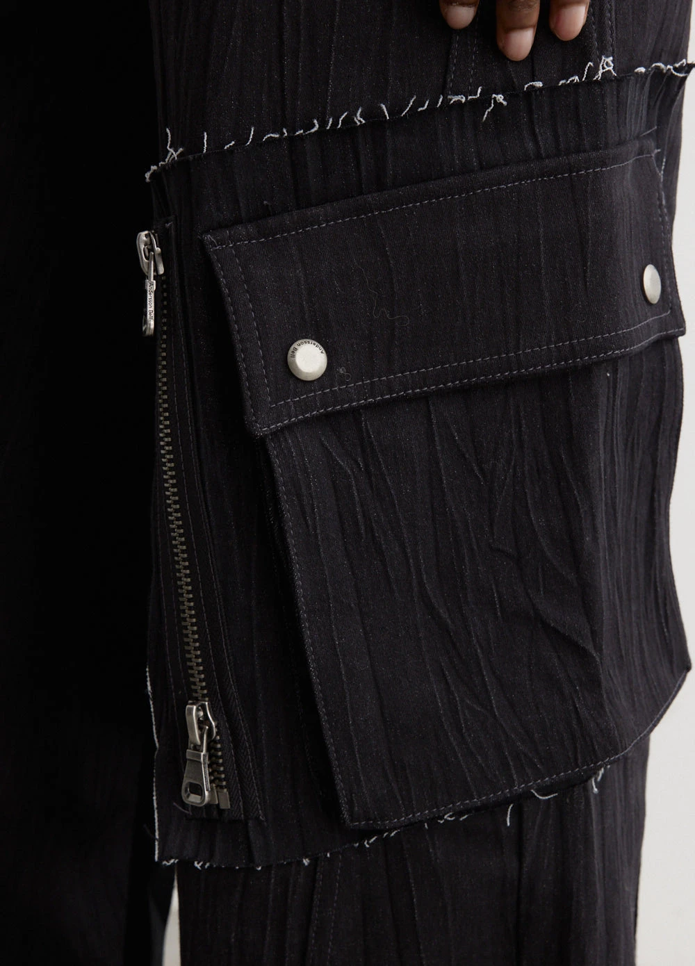 Mulina Crinkle Denim Cargo Pants 2 Mulina Crinkle Denim Cargo Pants - Image 2