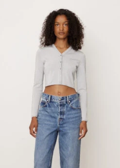 ALEXANDER WANG Long Sleeve V-Neck Cardigan