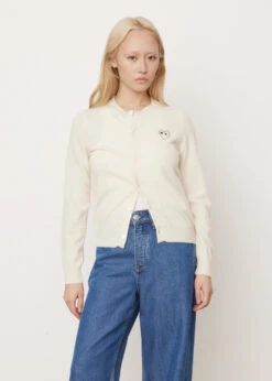 N065 White Heart Cardigan