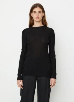 Toteme Round Neck Ribbed Wool Knit