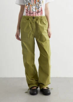Ganni Washed Cotton Canvas Drawstring Pants