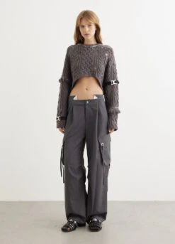 Sara Silver Crop Knit Pull-Over
