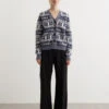 Ganni Logo Wool Mix Cardigan