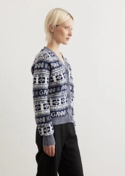 Ganni Logo Wool Mix Cardigan -Style Haven Shop womens incu 198 de59daf3 ad4e 4ed2 adb1 fa31ec6ad3f3