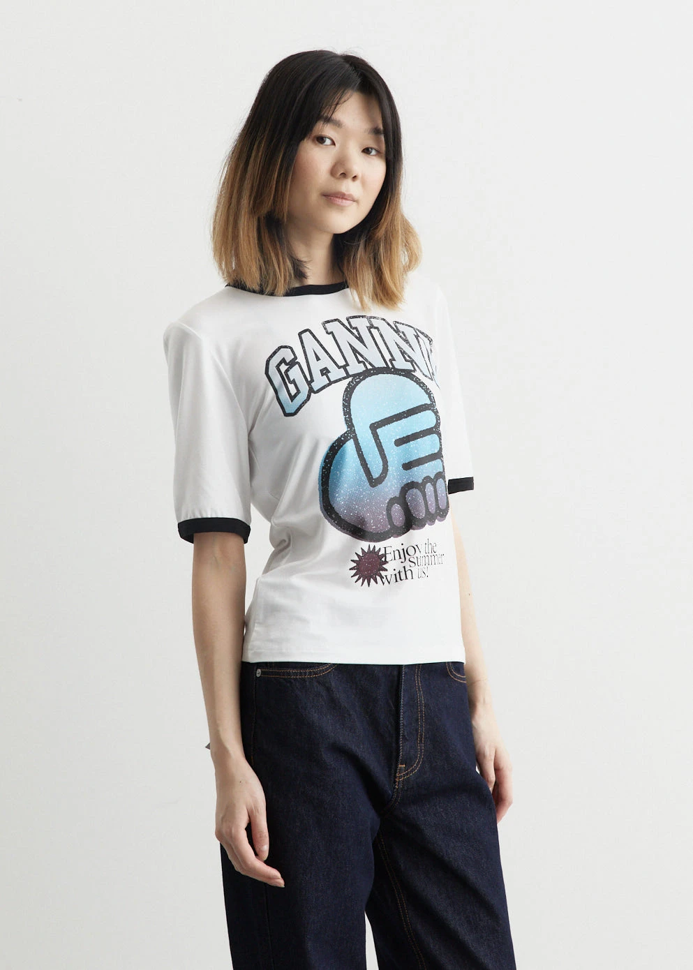 Light Stretch Jersey Ganni Fitted T-Shirt 4 Light Stretch Jersey Ganni Fitted T-Shirt - Image 4